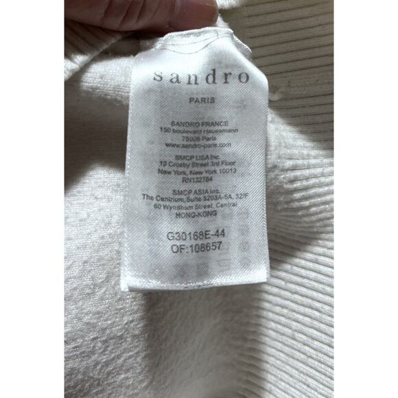 Sandro Paris Judith Contrast Button Heavy Oversized Off Write Cardigan Sz2/Med - Picture 11 of 15